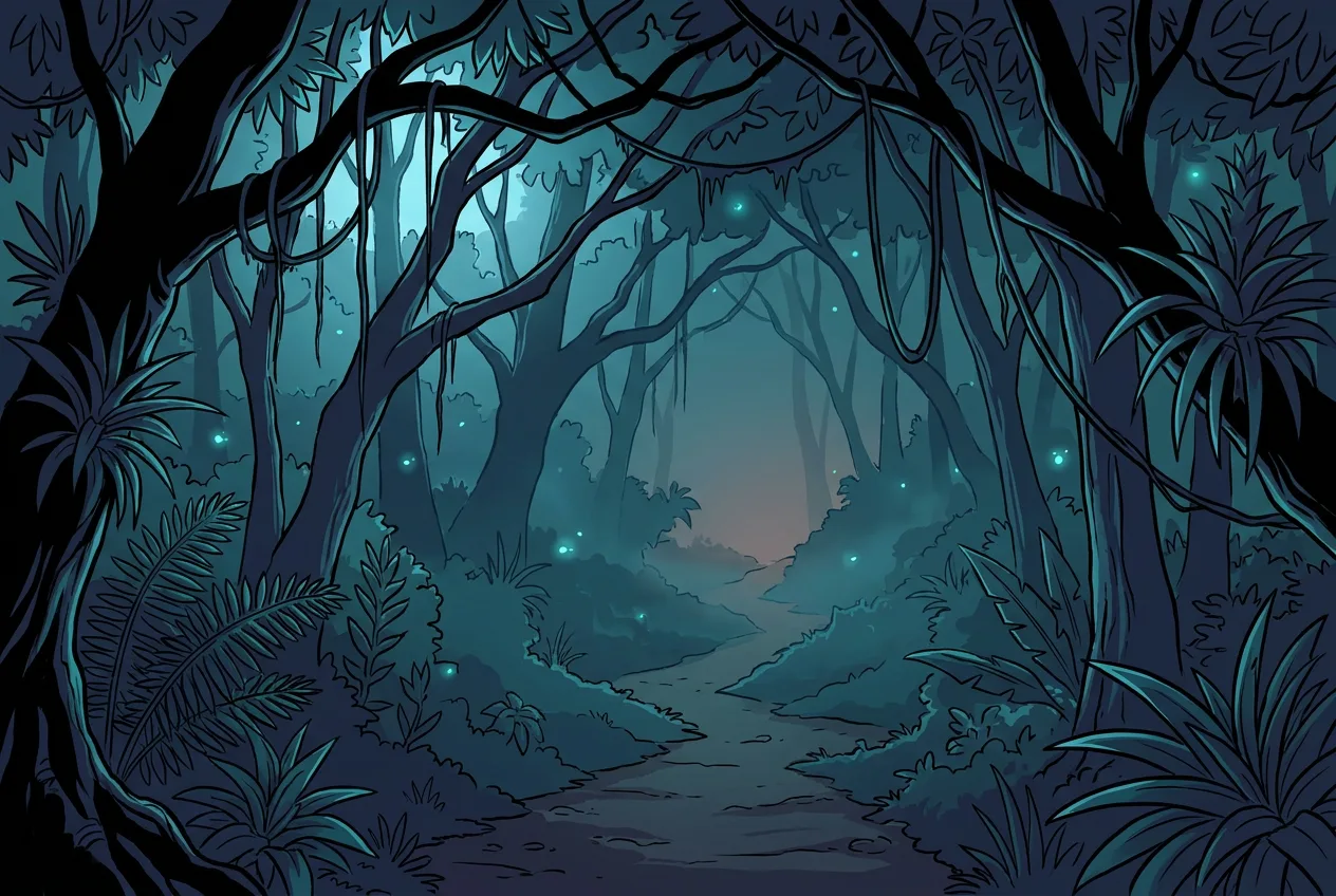 A dark forest trail at night disappearing into fog — you can’t see what’s ahead
