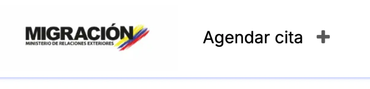 Click on agendar cita button for Migración Colombia
